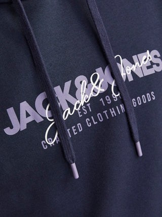 Ανδρικό φούτερ με κουκούλα JJALVIS SWEAT HOOD JACK & JONES 12256848 Navy Blazer W24/25