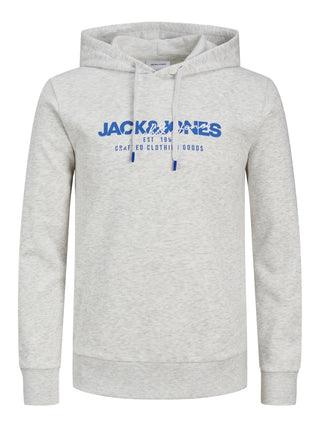 Ανδρικό φούτερ με κουκούλα JJALVIS SWEAT HOOD JACK & JONES 12256848 White Melange W24/25