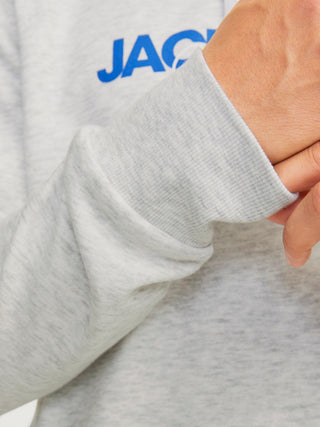 Ανδρικό φούτερ με κουκούλα JJALVIS SWEAT HOOD JACK & JONES 12256848 White Melange W24/25