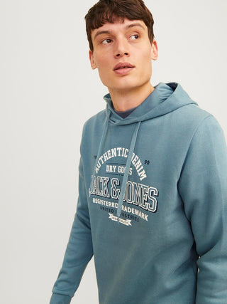 Ανδρικό φούτερ με κουκούλα JJELOGO SWEAT HOOD 2 COL 24/25 JACK & JONES 12255617 Goblin Blue NOOS W24/25