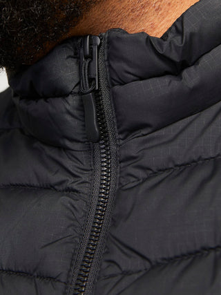 Ανδρικό μπουφάν puffer αμάνικο plus size JJESTATE PACKABLE BW COLLAR Jack & Jones 12259001 Black NOOS W25/26