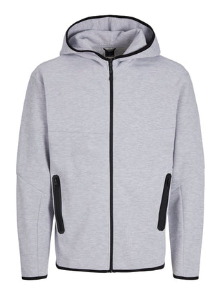 Ανδρική ζακέτα φούτερ με κουκούλα JCOFUSION SWEAT ZIP HOOD Jack & Jones 12260150 Light Grey Melange NOOS W25/26