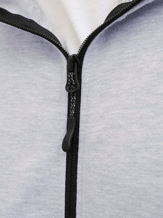 Ανδρική ζακέτα φούτερ με κουκούλα JCOFUSION SWEAT ZIP HOOD Jack & Jones 12260150 Light Grey Melange NOOS W25/26