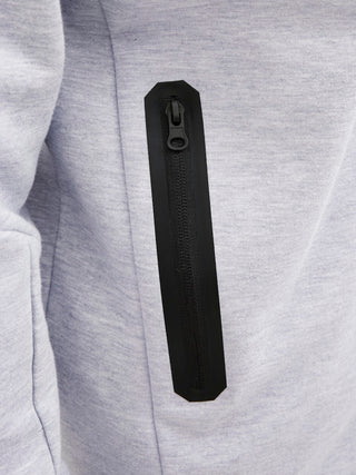 Ανδρική ζακέτα φούτερ με κουκούλα JCOFUSION SWEAT ZIP HOOD Jack & Jones 12260150 Light Grey Melange NOOS W25/26