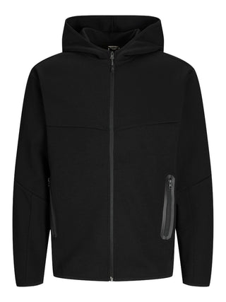 Ανδρική ζακέτα φούτερ με κουκούλα JCOFUSION SWEAT ZIP HOOD Jack & Jones 12260150 Black NOOS W25/26