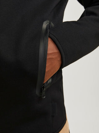 Ανδρική ζακέτα φούτερ με κουκούλα JCOFUSION SWEAT ZIP HOOD Jack & Jones 12260150 Black NOOS W25/26