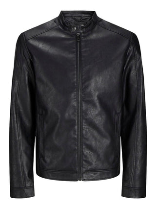 Ανδρικό biker jacket JJEDYLAN CLEAN PU JACKET JACK & JONES 12261195 Black NOOS W24/25