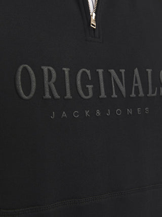 Ανδρικό φούτερ Regular Fit 85% Cotton, 15% Polyester JORFREDERIKSBERG SWEAT QUARTER ZIP JACK & JONES 12262816 Black W24/25