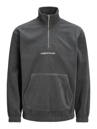 Ανδρικό φούτερ Relaxed Fit 100% Polyester JORVESTERBRO FLEECE QUARTER ZIP JACK & JONES 12262981 Asphalt NOOS W24/25