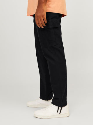 Ανδρικό παντελόνι JPSTKANE JJBARKLEY CARGO PANT plus size JACK & JONES 12264152 Black NOOS W24/25