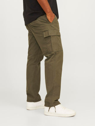 Ανδρικό παντελόνι JPSTKANE JJBARKLEY CARGO PANT plus size JACK & JONES 12264152 Olive Night NOOS W24/25