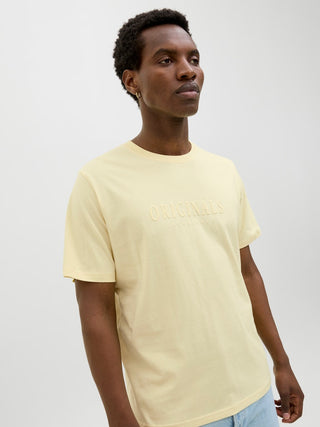 Ανδρικό t-shirt JORFREDERIKSBERG TEE SS CREW NECK Jack & Jones 12262494 Double Cream NOOS SS25