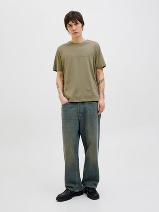 Ανδρικό t-shirt JORFREDERIKSBERG TEE SS CREW NECK Jack & Jones 12262494 Silver Sage NOOS SS25