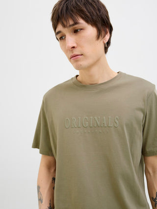 Ανδρικό t-shirt JORFREDERIKSBERG TEE SS CREW NECK Jack & Jones 12262494 Silver Sage NOOS SS25