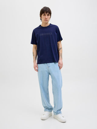 Ανδρικό t-shirt JORFREDERIKSBERG TEE SS CREW NECK Jack & Jones 12262494 Ocean Cavern NOOS SS25