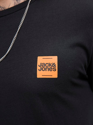 Ανδρικό t-shirt JJBRANDY TEE SS CREW NECK LN Jack & Jones 12279100 Black W25/26