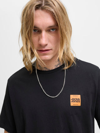 Ανδρικό t-shirt JJBRANDY TEE SS CREW NECK LN Jack & Jones 12279100 Black W25/26