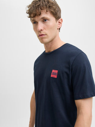 Ανδρικό t-shirt JJBRANDY TEE SS CREW NECK LN Jack & Jones 12279100 Sky Captain W25/26