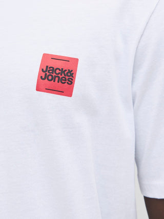 Ανδρικό t-shirt JJBRANDY TEE SS CREW NECK LN Jack & Jones 12279100 White W25/26