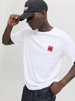 Ανδρικό t-shirt JJBRANDY TEE SS CREW NECK LN Jack & Jones 12279100 White W25/26