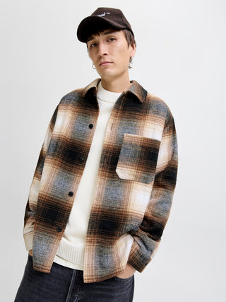 Ανδρικό Overshirt JJZAC HEAVY BRUSH OVERSHIRT LS Jack & Jones 12280903 Monks Robe W25/26