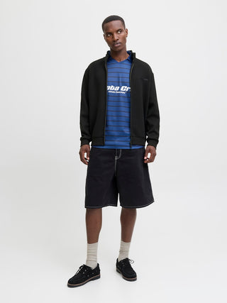 Ανδρική ζακέτα φούτερ JCOFUSION SCUBA SWEAT ZIP HIGH NECK Jack & Jones 12282703 Black NOOS W25/26