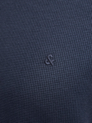 Ανδρική μπλούζα polo κοντομάνικη JJEAUSTIN ZIP POLO SS plus size Jack & Jones 12284618 Navy Blazer NOOS SS26