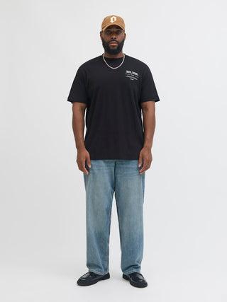 Ανδρικό t-shirt JJEURBAN EDGE STUDIO TEE SS SN PLS plus size Jack & Jones 12279891 Black SS26