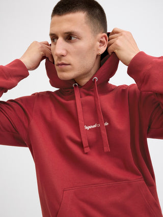 Ανδρικό φούτερ με κουκούλα JORNORREBRO EMB SWEAT HOOD Jack & Jones 12282861 Tibetan Red NOOS W25/26