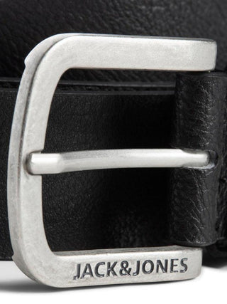 Ανδρική δερματίνη ζώνη JACHARRY BELT JACK & JONES 12120697 Black NOOS W24/25