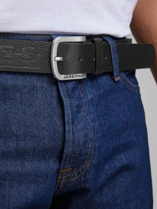 Ανδρική δερματίνη ζώνη JACHARRY BELT JACK & JONES 12120697 Black NOOS W24/25