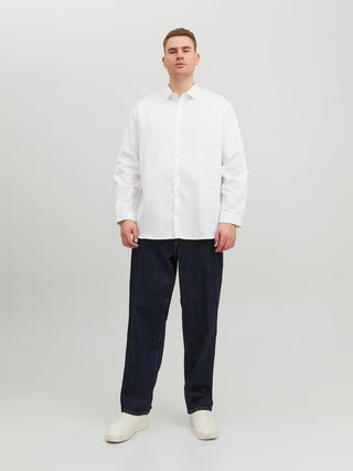 Ανδρικό πουκάμισο JPRBLACARDIFF SHIRT L/S plus size JACK & JONES 12235157 White NOOS W 23/24