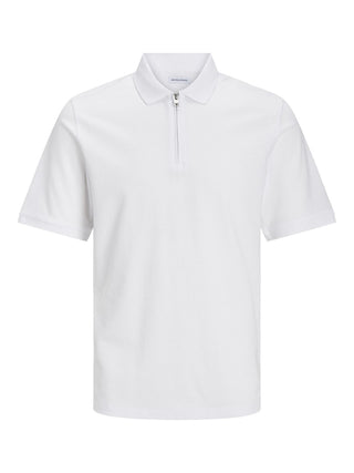 Ανδρική μπλούζα polo κοντομάνικη Standard Fit 60% cotton, 40% polyester JJEMAC ZIP SS POLO SN JACK & JONES 12249324 White S 24