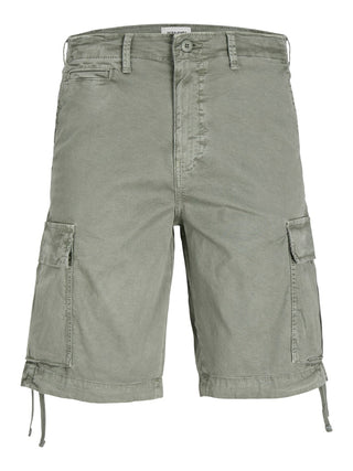 Ανδρική βερμούδα cargo Loose Fit 100% Cotton JPSTCOLE JJTUCKER CARGO SHORT SN JACK & JONES 12253122 Agave Green S 24