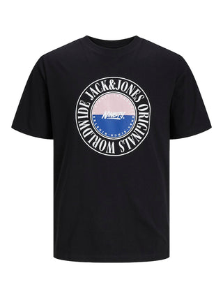 Ανδρικό t-shirt με στάμπα JORCOBIN TEE SS CREW NECK LN JACK & JONES 12250411 Black S 24