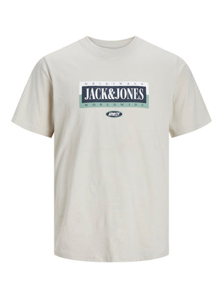 Ανδρικό t-shirt με στάμπα JORCOBIN TEE SS CREW NECK LN JACK & JONES 12250411 Moonbeam S 24