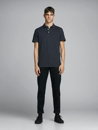 Ανδρική μπλούζα polo κοντομάνικη JJEPAULOS POLO JACK & JONES 12136668 Dark Grey Melange NOOS W 23/24