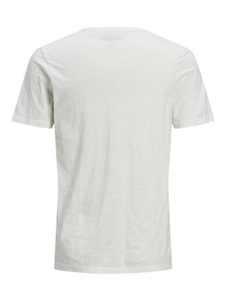 Ανδρική μπλούζα κοντομάνικη JJESPLIT NECK TEE JACK & JONES 12164972 Cloud Dancer NOOS S23