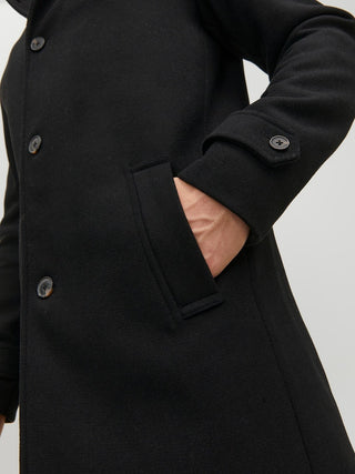 Ανδρικό παλτό JPRBLAMELTON WOOL COAT JACK & JONES 12177644 Black W 23/24