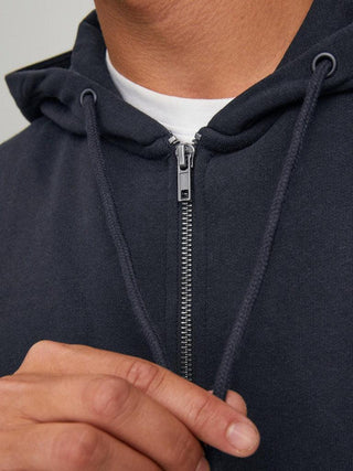 Ανδρική ζακέτα φούτερ με κουκούλα JJESTAR BASIC SWEAT ZIP HOOD JACK & JONES 12210830 Black NOOS W 23/24