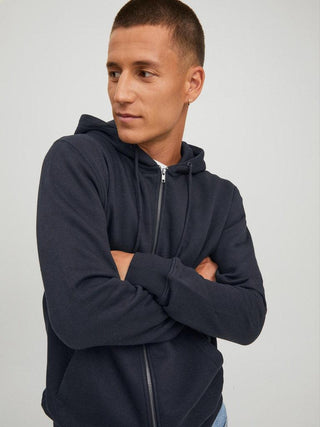 Ανδρική ζακέτα φούτερ με κουκούλα JJESTAR BASIC SWEAT ZIP HOOD JACK & JONES 12210830 Black NOOS W 23/24