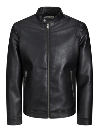 Ανδρικό biker jacket δερματίνη JJEROCKY CLEAN JACKET JACK & JONES 12223141 Black NOOS W 23/24