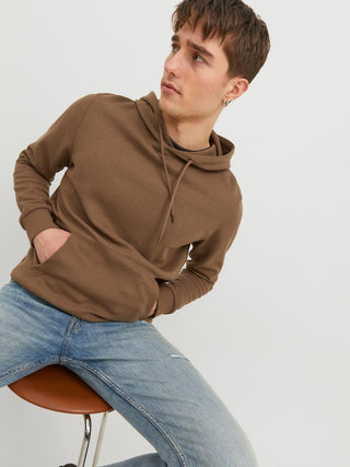 Ανδρικό φούτερ με κουκούλα JJEBASIC SWEAT HOOD JACK & JONES 12182537 Otter NOOS W 23/24