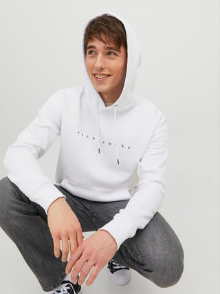 Ανδρικό φούτερ με κουκούλα JJESTAR JJ SWEAT HOOD JACK & JONES 12233972 White NOOS W 23/24