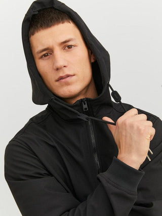 Ανδρικό μπουφάν JJEBASIC SOFTSHELL HOOD JACK & JONES 12236300 Black NOOS W 23/24