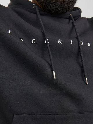 Ανδρικό φούτερ JJESTAR JJ SWEAT HOOD plus size JACK & JONES 12243527 Black NOOS S 24