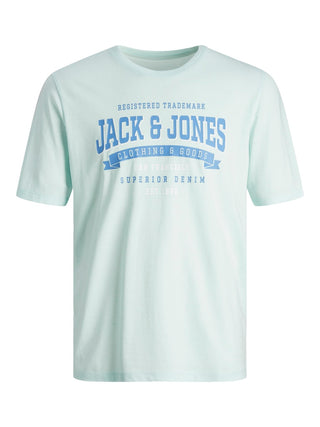 Ανδρικό t-shirt Standard Fit 100% Cotton JJELOGO TEE SS O-NECK 2 COL SS24 SN JACK & JONES 12246690 Soothing Sea S 24