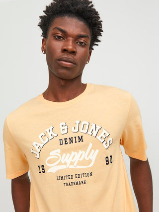 Ανδρικό t-shirt Standard Fit 100% Cotton JJELOGO TEE SS O-NECK 2 COL SS24 SN JACK & JONES 12246690 Apricot Ice S 24