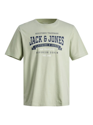 Ανδρικό t-shirt Standard Fit 100% Cotton JJELOGO TEE SS O-NECK 2 COL SS24 SN JACK & JONES 12246690 Desert Sage S 24