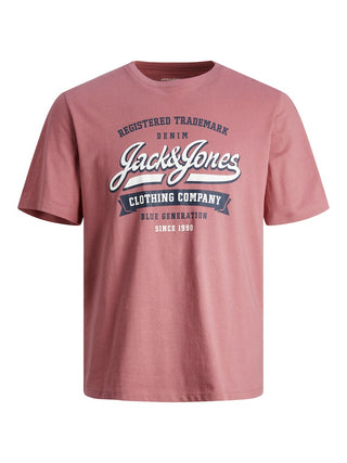 Ανδρικό t-shirt Standard Fit 100% Cotton JJELOGO TEE SS O-NECK 2 COL SS24 SN JACK & JONES 12246690 Mesa Rose S 24